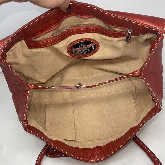 Fendi Selleria Metallic Rust Color Shoulder Bag - Picture 10 of 13